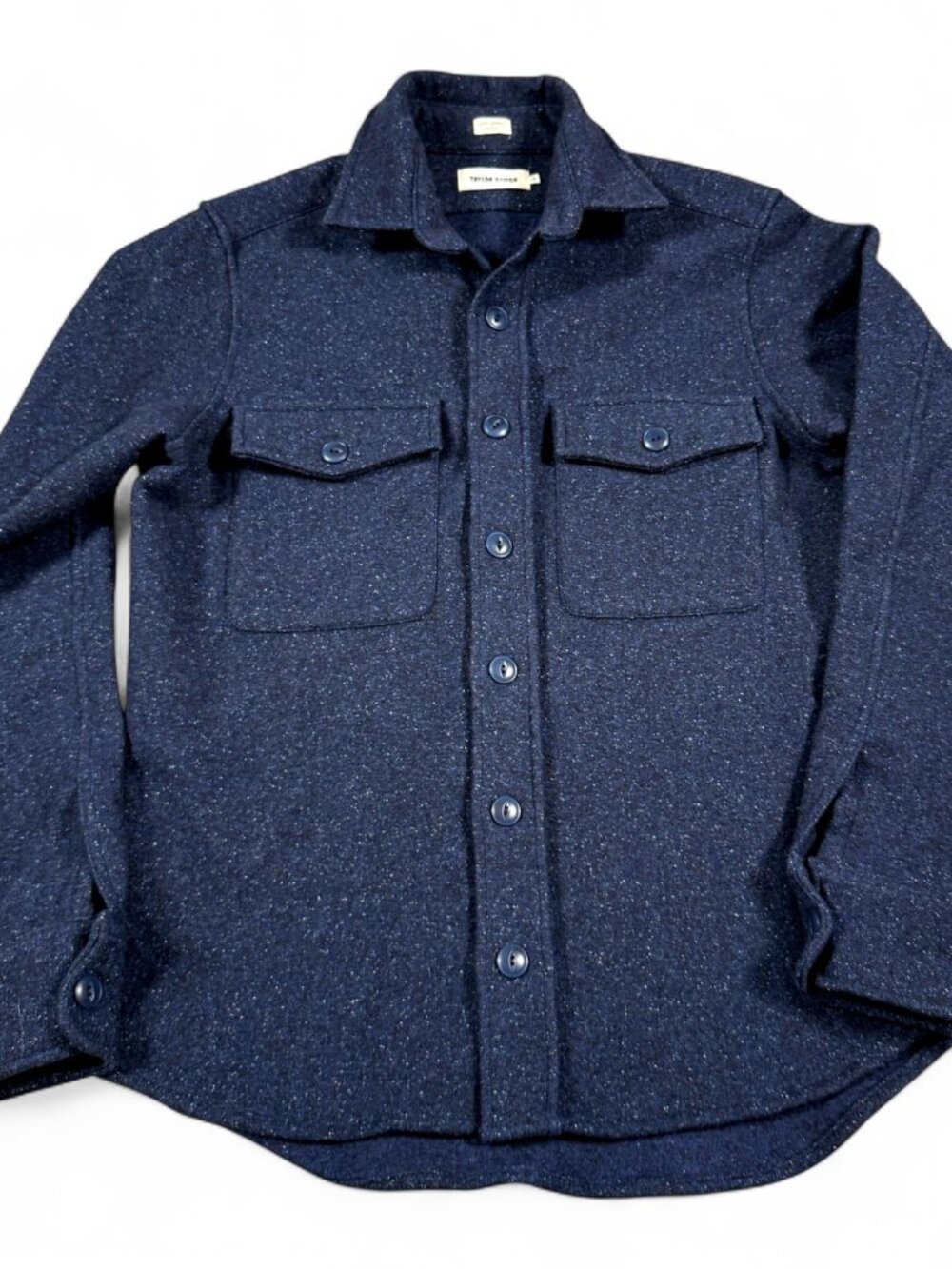 Taylor Stitch Heavyweight 38 Wool Silk Work Shirt Jacket Navy